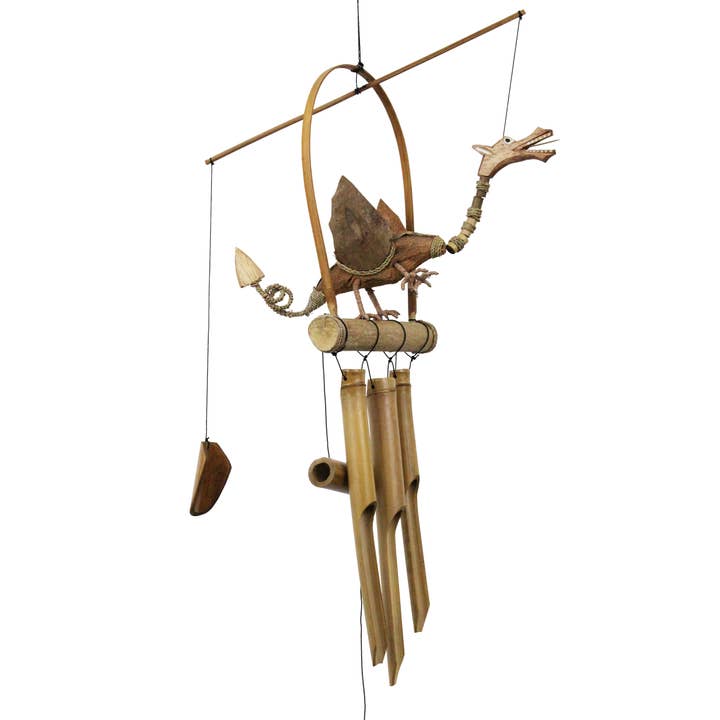 Natural Dragon Bobbing Head Wind Chime for wholesale by Cohasset Gifts