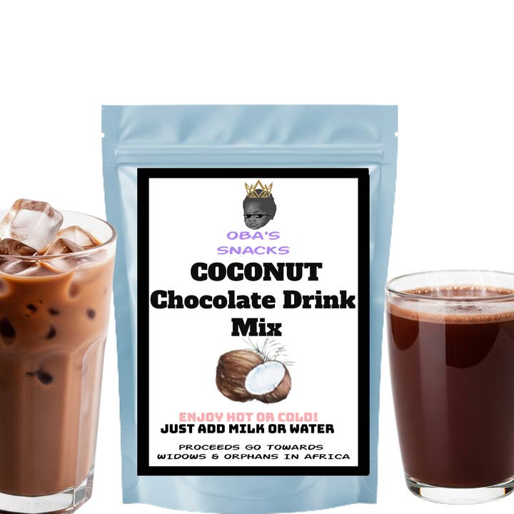 Premium Chocolate Drink Mix- Coconut for wholesale by Oba's Snacks