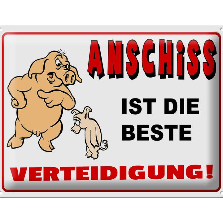 Femer - Wholesale Sign - Tin sign saying 40x30 cm Anschiss is best defense decorative sign