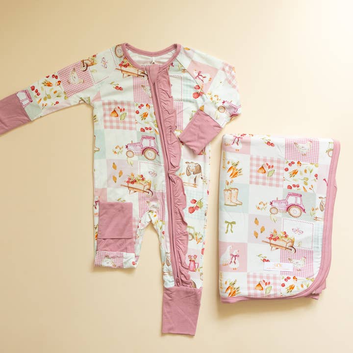 SOL Baby Clothing & Accessories - Wholesale Jumpsuit - Baby - Pink Farm Bamboo Romper3