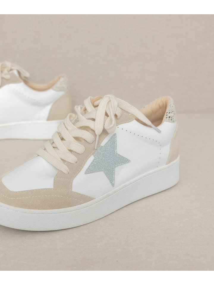 The Irene Taupe | Calfhide Star Sneaker for wholesale on Faire