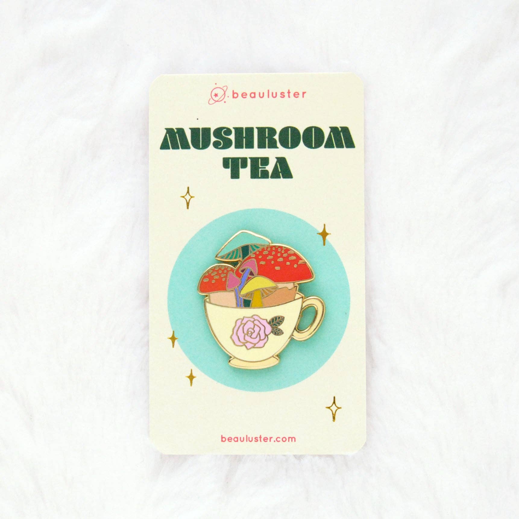 Beauluster - Wholesale Lapel Pin/Button - Mushroom Tea Enamel Pin1