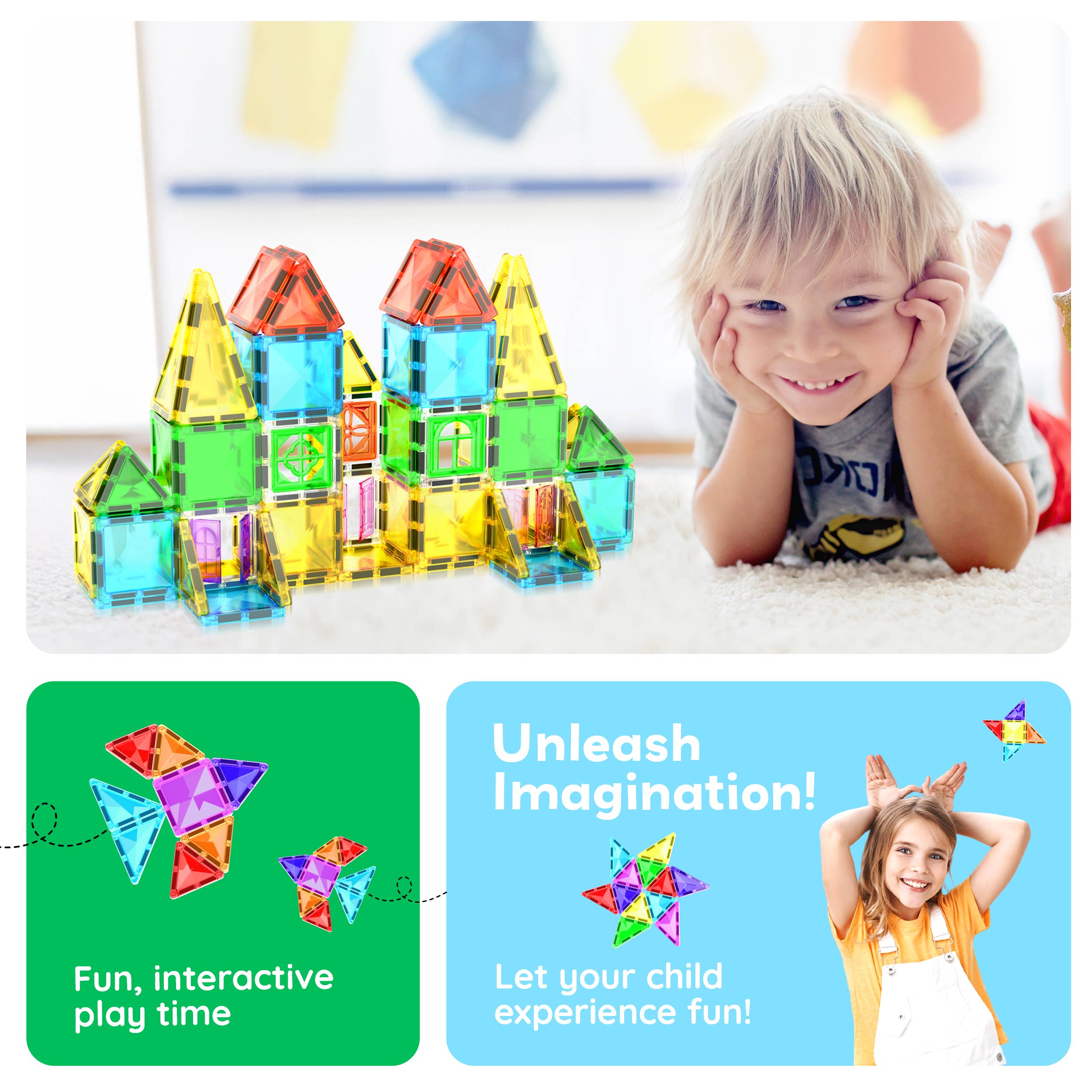 PicassoTiles - Wholesale Toy Set - Kids - PicassoTiles 48 Pieces Travel Size Magnetic Tiles Toy4