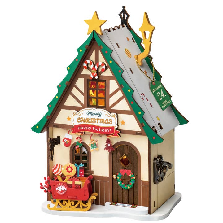 Rolife Twinkling Christmas House DIY Miniature House Kit for wholesale by Magnote