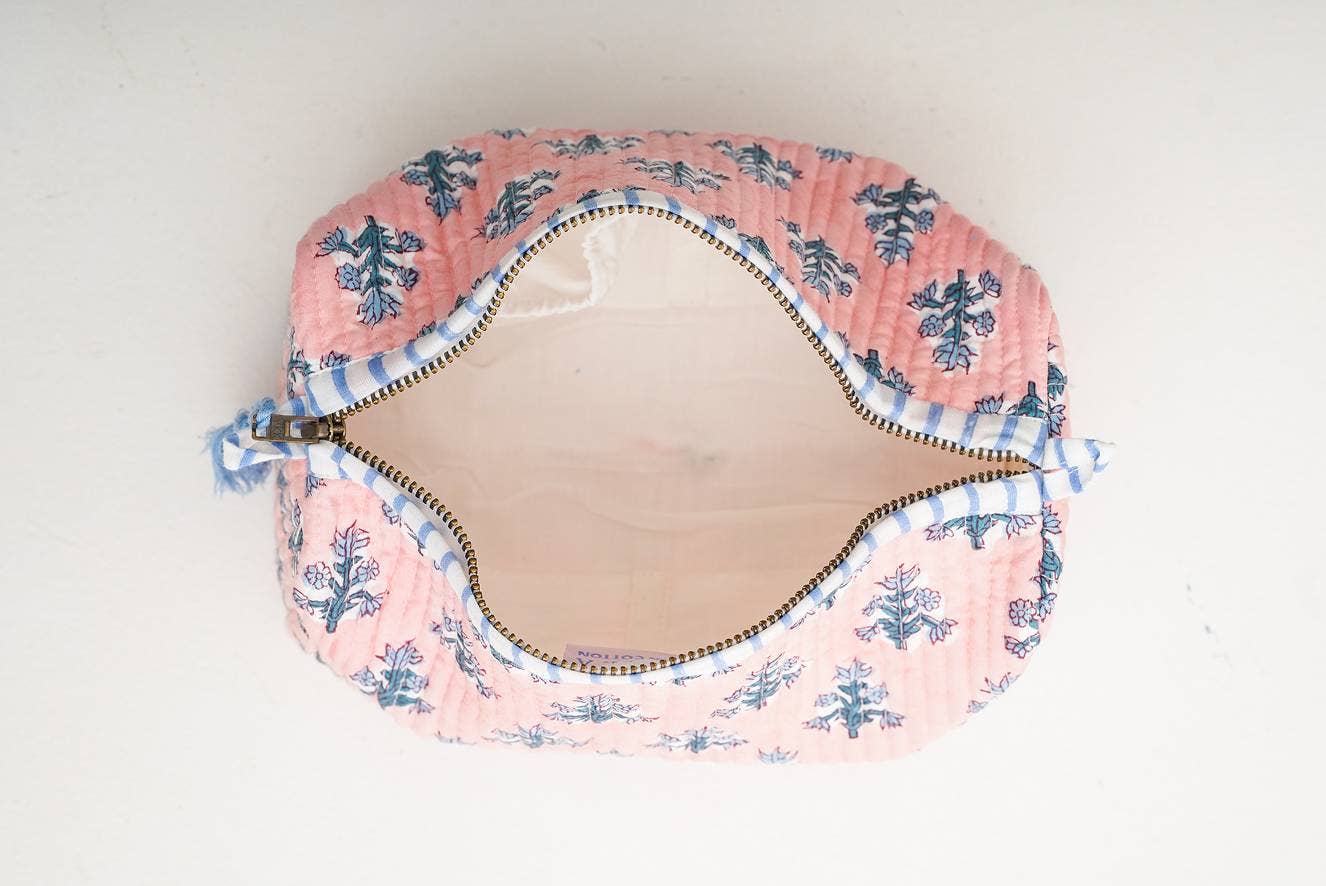 RIHLA - Wholesale Makeup/Cosmetic Bag - Block Print Quilted Makeup Bag3