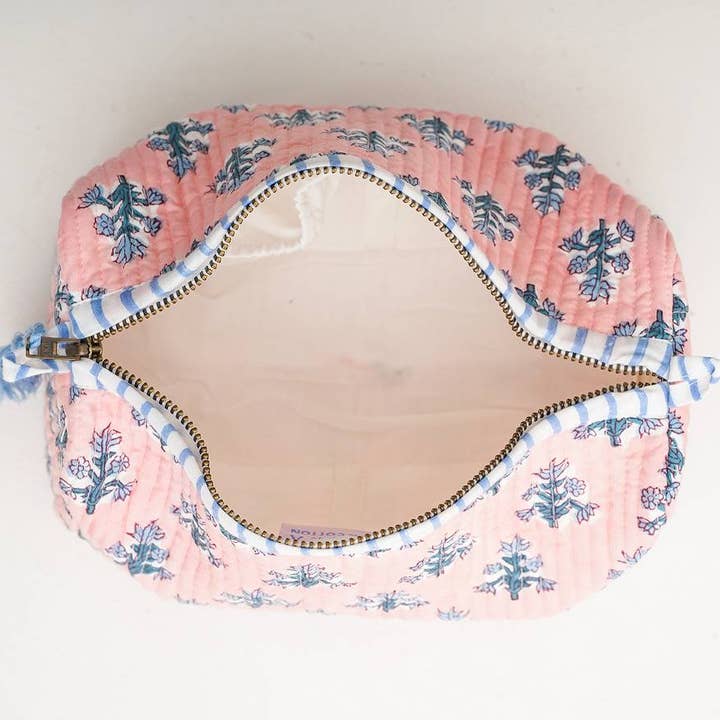 RIHLA - Wholesale Makeup/Cosmetic Bag - Block Print Quilted Makeup Bag3