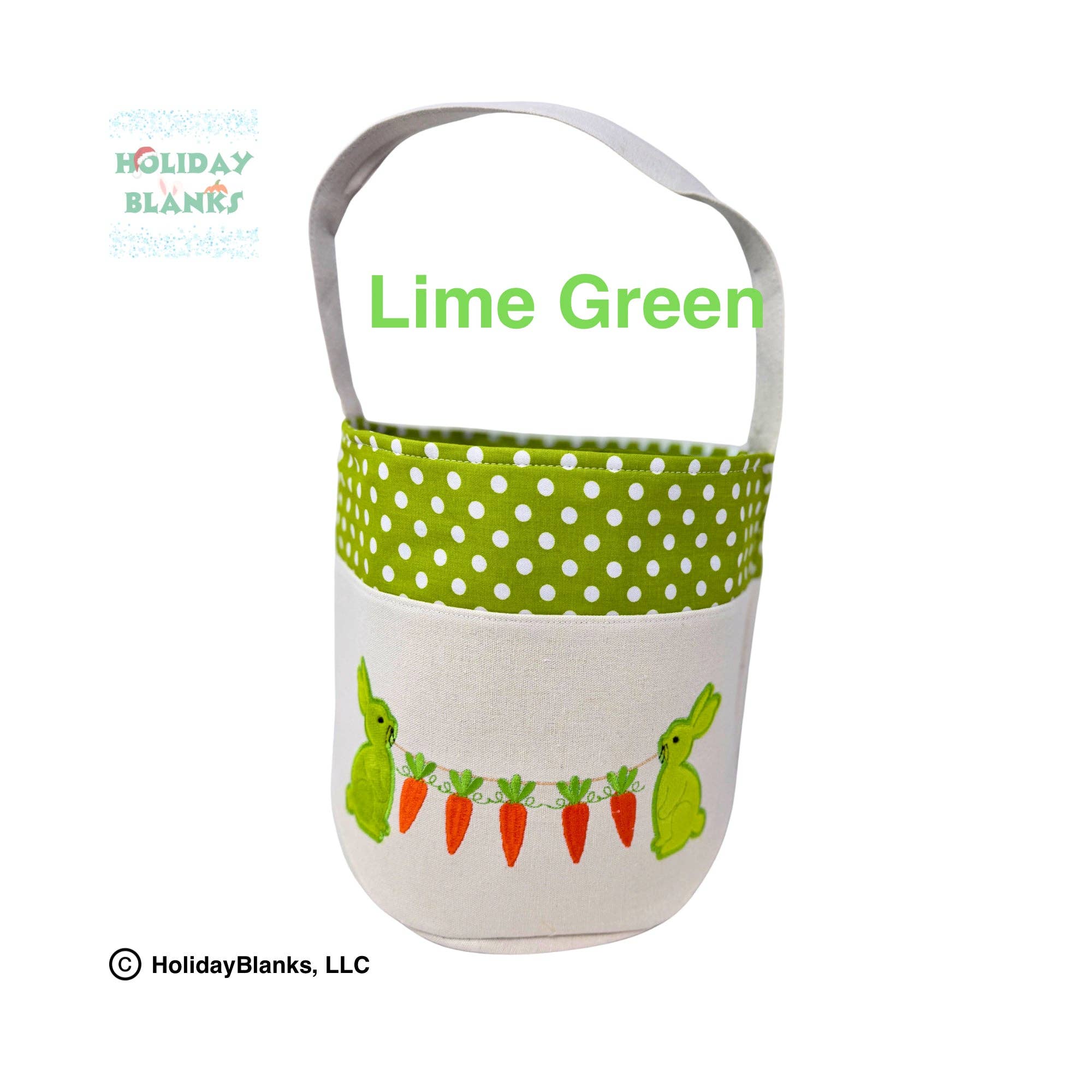 Holiday Blanks - Wholesale Basket - Kids & Baby - Easter Bunny and Carrot Applique Basket Embroidery Blank2