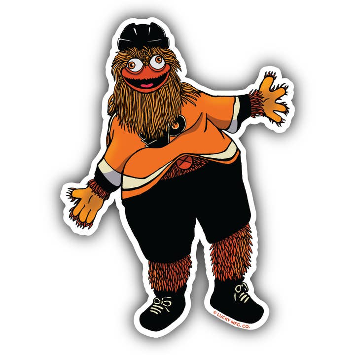Philadelphia Flyers Gritty Mascot Jumbo Vinyl Sticker for wholesale by Lucky Mfg. Co.
