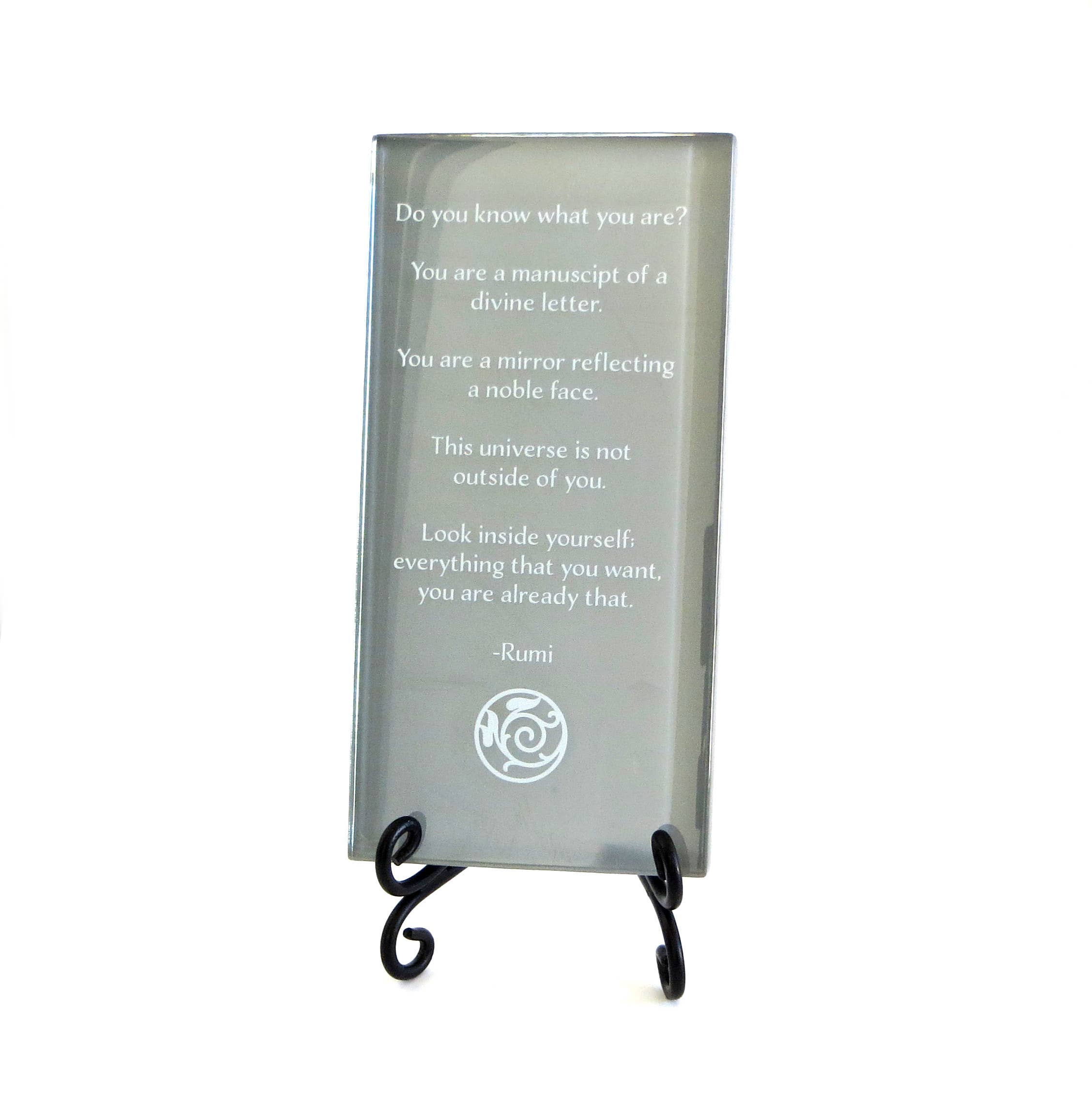 Lifeforce Glass, Inc. - Vente Plaque murale - Plaque en verre, citation Rumi, Savez-vous ce que vous êtes ?6