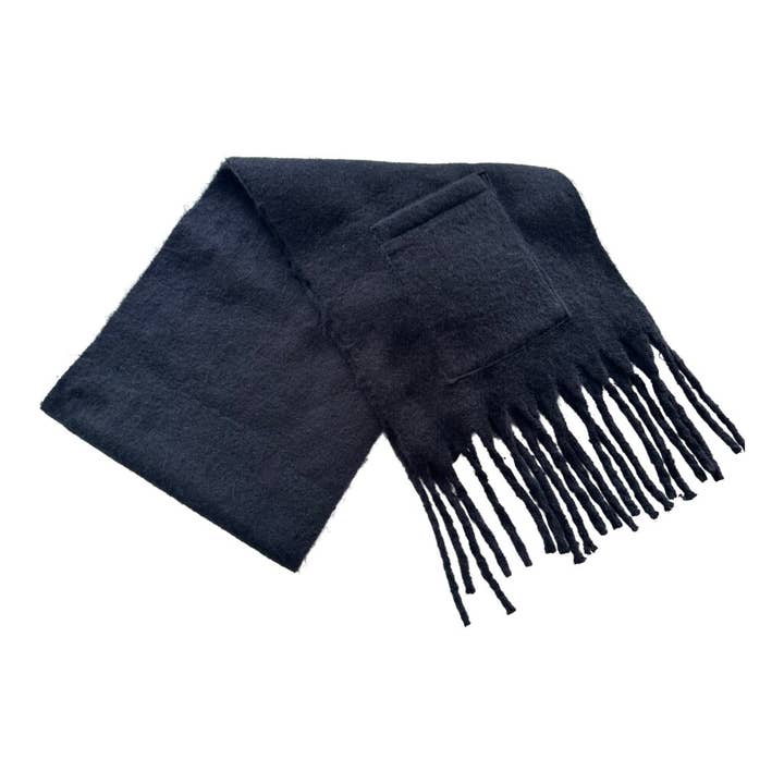 Sprigs - Wholesale Scarf - Women's - Extra Long Fringe Scarf With Pocket