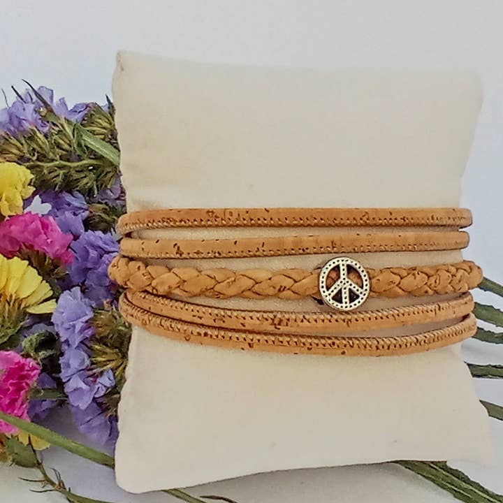 Natural Cork Bracelet with 5 Wraps for wholesale by Line Cork