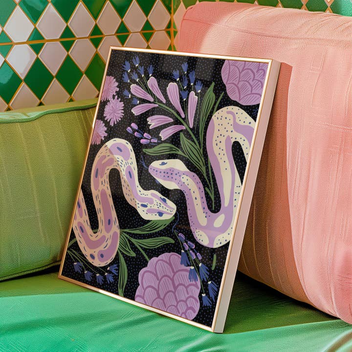 Tara Reed - Wholesale Art Print - "Twin Snakes - Black" - 8" x 10" Giclée Art Print2