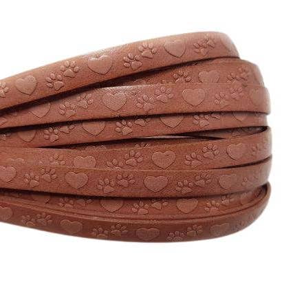 Flat Italian Leather Laces with Embossed Design PINK-10MM for wholesale by Sun Enterprises B.V.