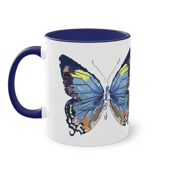 Blue Cava - Wholesale Coffee Mug - Butterfly Two Tone Mug, 11 oz. & 15 oz. Â (Multiple Colors)