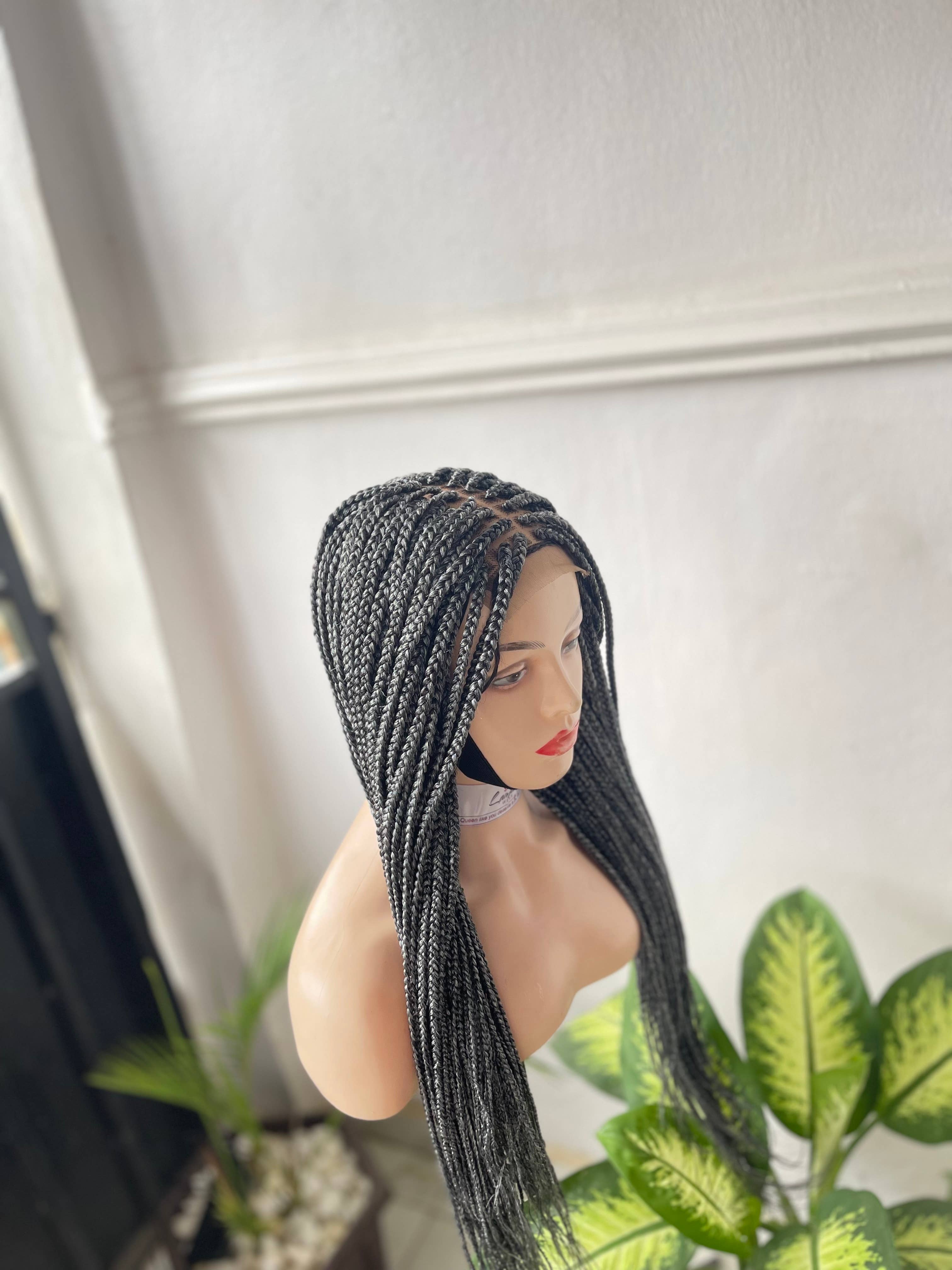 Lamuskwigs - Wholesale Wig/Hair Piece - Ready to ship Grey braided wig in closure. Glueless lace3