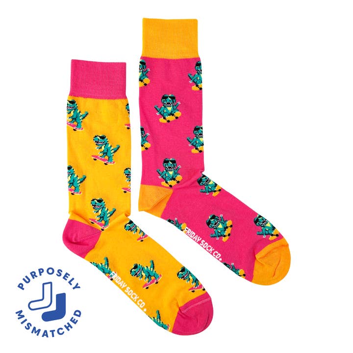 Friday Sock Co. - Wholesale Socks - Men's - Men's Dinos on Skateboards Socks