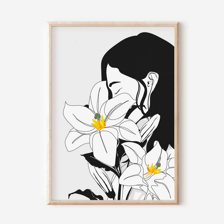 Bloemenmeisje Boho Art Print No84 voor wholesale door el&chic