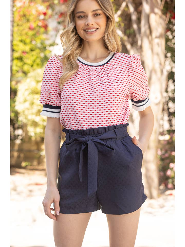 VOY - Wholesale Shorts - Women's - 35645 High Waist Self Tie Shorts