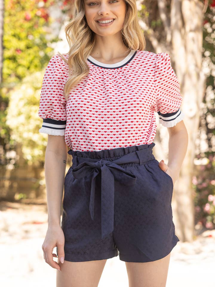 Shorts a Vita Alta con Cintura da Annodare 35645 per la vendita all'ingrosso da parte di VOY