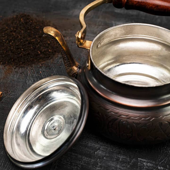 ANATOLIACRAFT - Wholesale Tea Pot - Handmade Solid Copper Teapot Stovetop | 1.6 Quarts (1.5 Liter) 100% Copper Kettle Kitchen Utensil