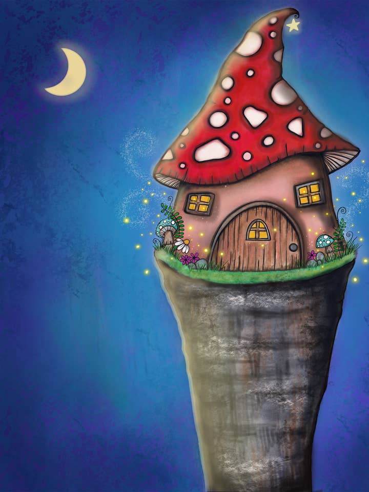 Mushroom House - Signed 8x10 Print for wholesale by Dark Faerie Creations