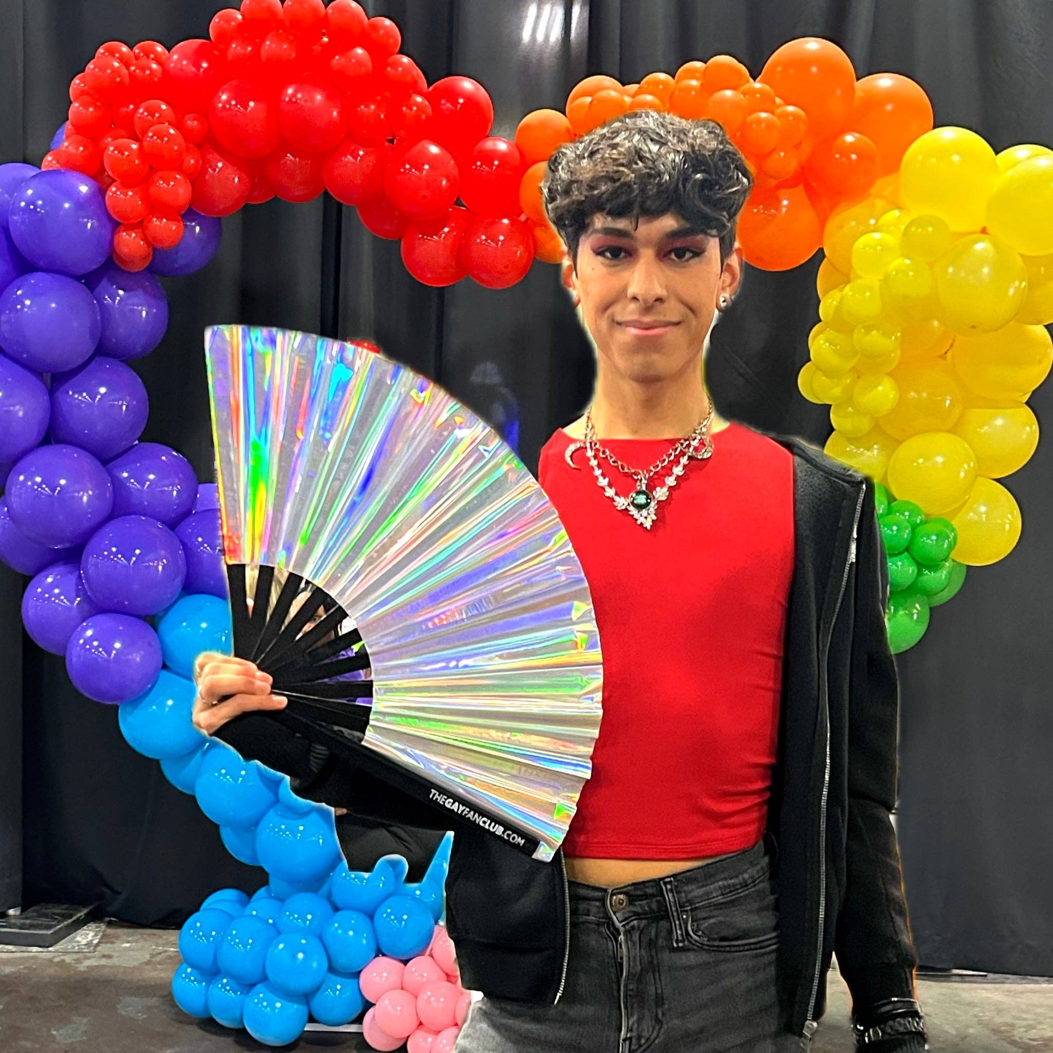 The Gay Fan Club - Wholesale Handheld Folding Fan - Disco Ball Holographic Fan3