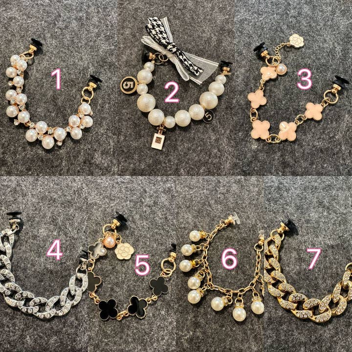 JuliesDecal - Wholesale Shoe accessories - Fancy Bling Bling Chains Pearl Chain Gold Chain Silver Diamond Chain for DIY Unique Special Shoes