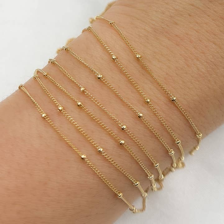 444GF. Gold-Filled Satellite Chain by Foot for wholesale by Tresor Jewelry Inc.