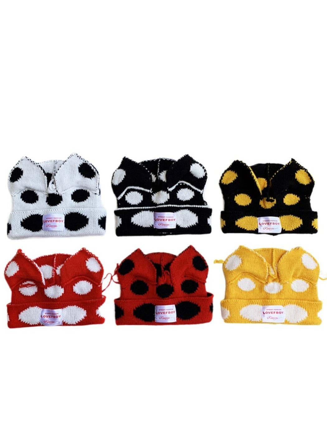 Funkyrel® Atzbranding Limited - Wholesale Beanie - Women's - Haila - Polka Dots Cat-Ear Knitted Beanie7