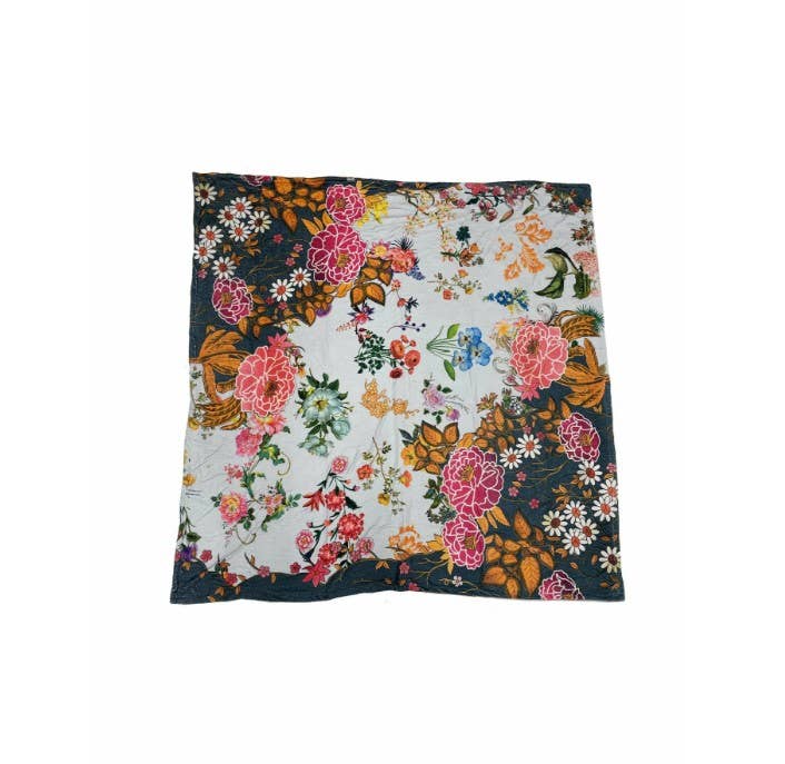 Tolani - Wholesale Throw Blanket - Gia Teal- Printed Plush Reversible Blanket 3