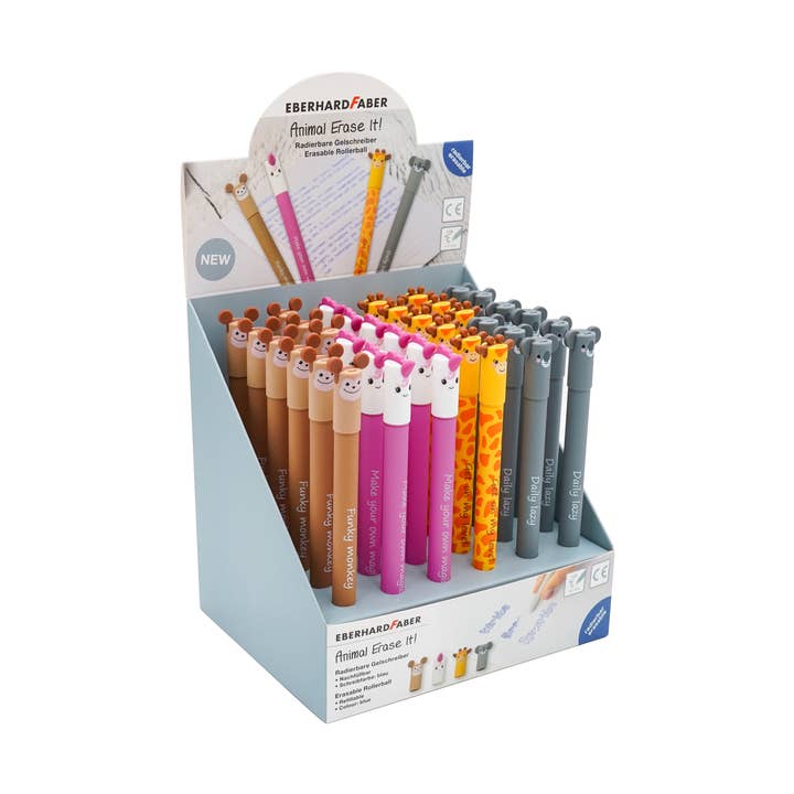 Eberhard Faber Animal Erase It! Pens - Display of 36 for wholesale by West Design Products UK
