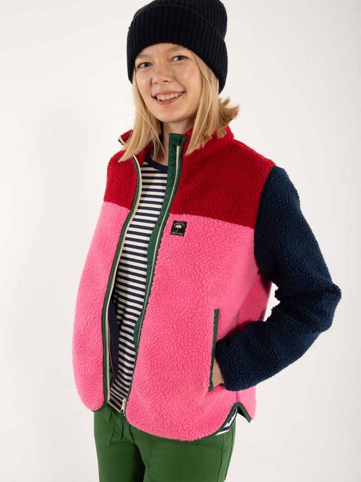 Danefae København - Wholesale Fleece - Women's - Danebirk Fleece Zip-Up Dark Red/Dark Navy/Spicy Pink/Dark Pine3