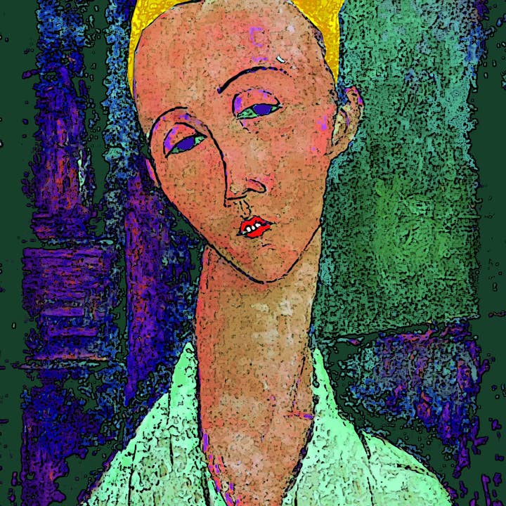 Amedeo Modigliani - Retrato de Lunia Czechowska - Impressão em versão moderna 4.0 por atacado de Pitteikon