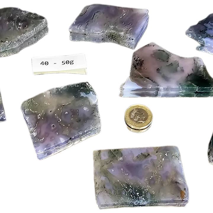 Distinction Crystals - Wholesale Spiritual Stone/Crystal - Purple Moss Agate Crystal Slices1
