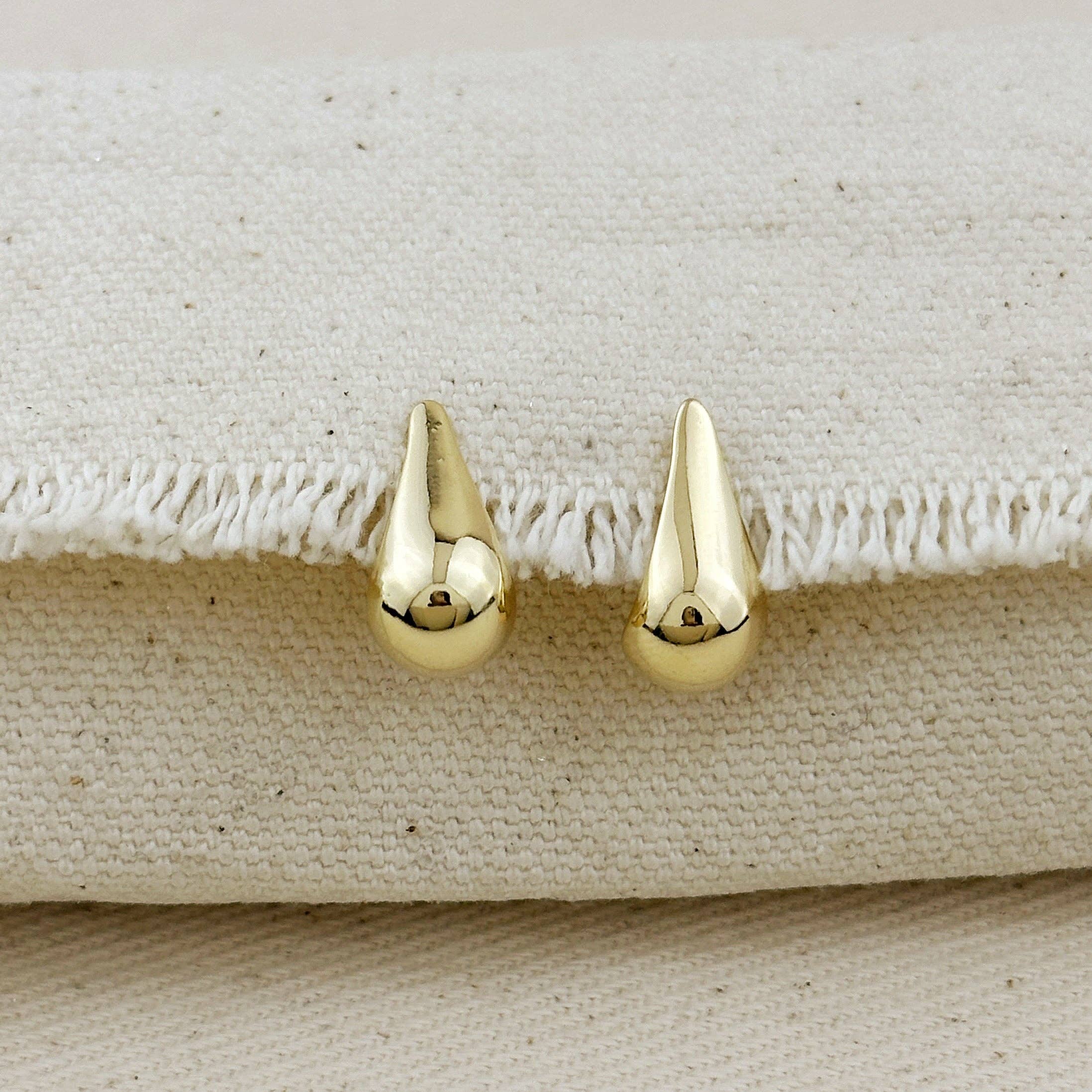 GoldFi - Wholesale Stud/Post Earrings - 18k Gold Filled 15mm Teardrop Stud Earrings4