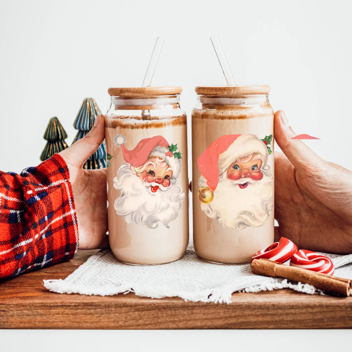 Gia Roma - Wholesale Drinking Glass/Cup - Vintage Christmas Glass Cups with Straw, Kitchen Decoration33