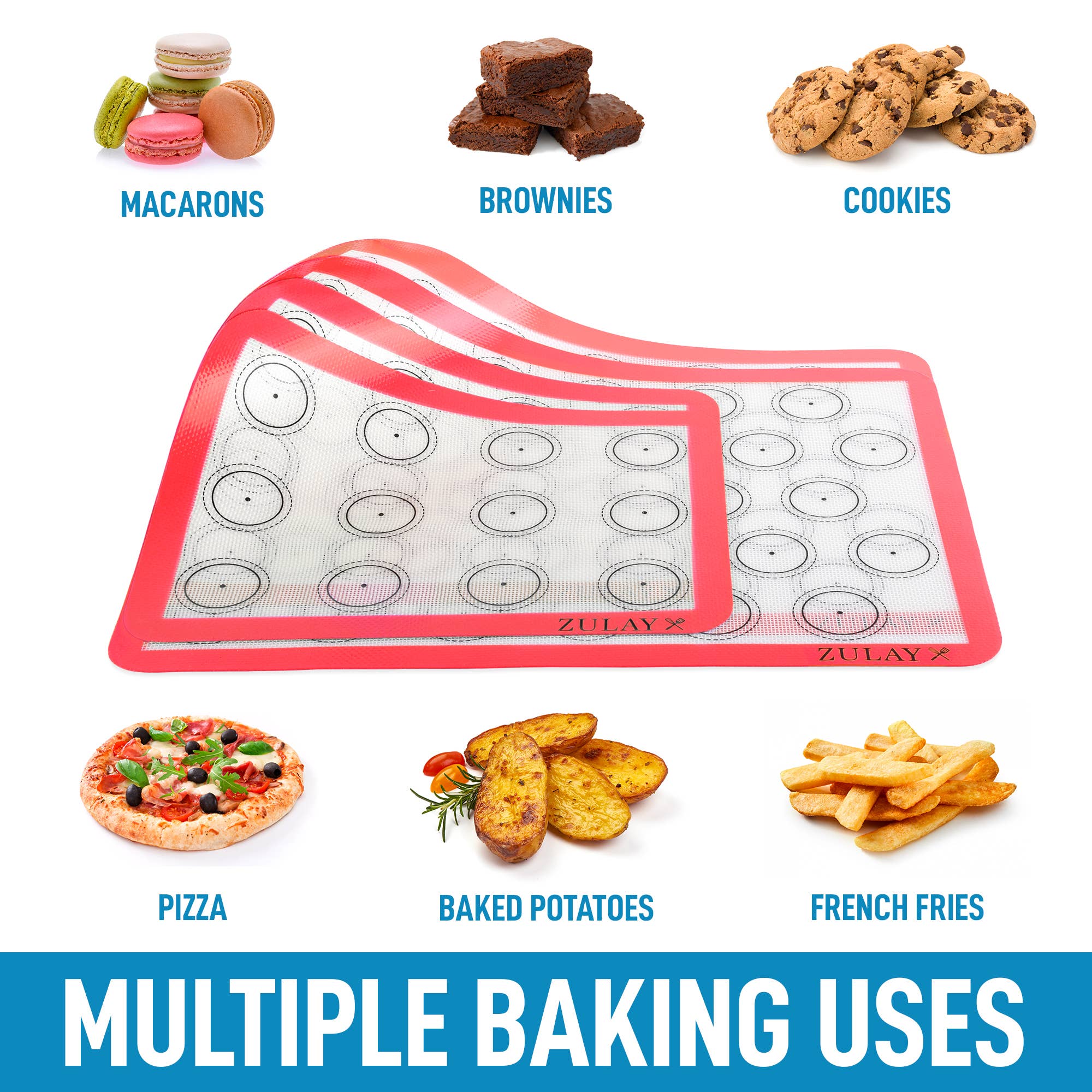 Zulay Kitchen - Wholesale Baking Sheet/Mat - Macaron Silicone Baking Mats With Pre-printed - Set of 411