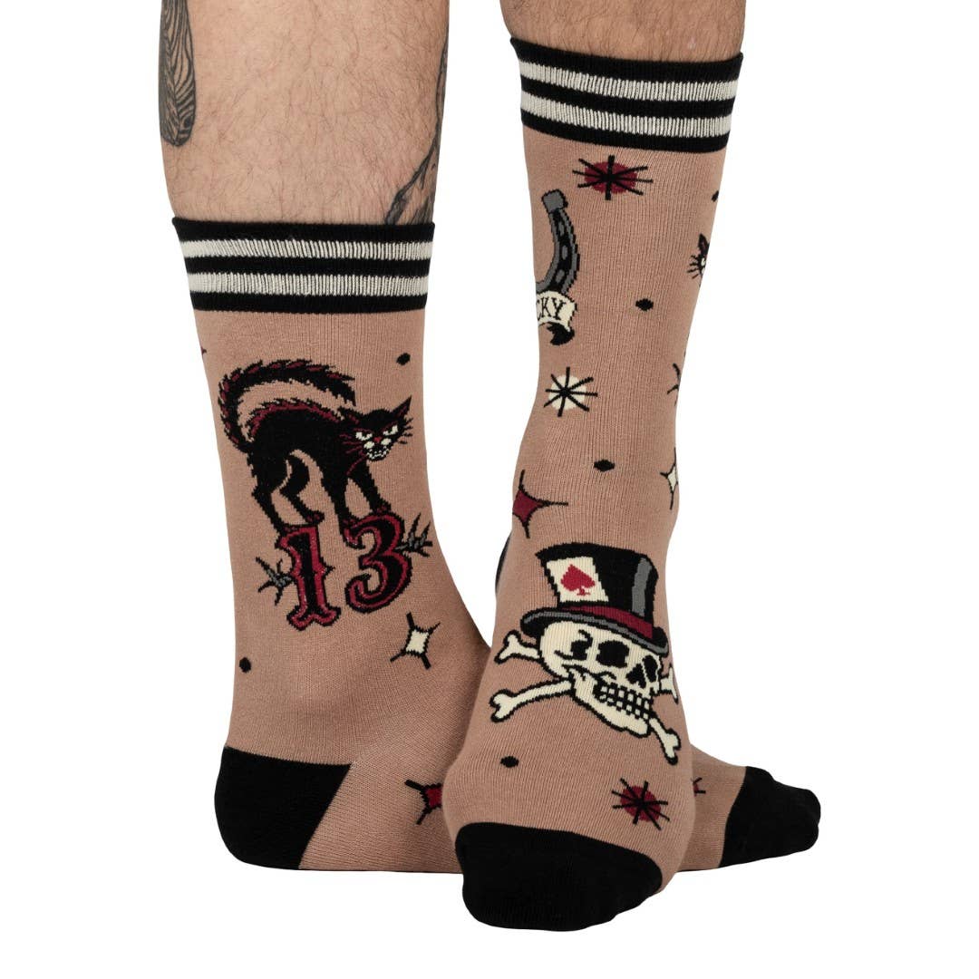FootClothes LLC – wholesale Socks – Unisex – Superstitious Ink Crew Socks4