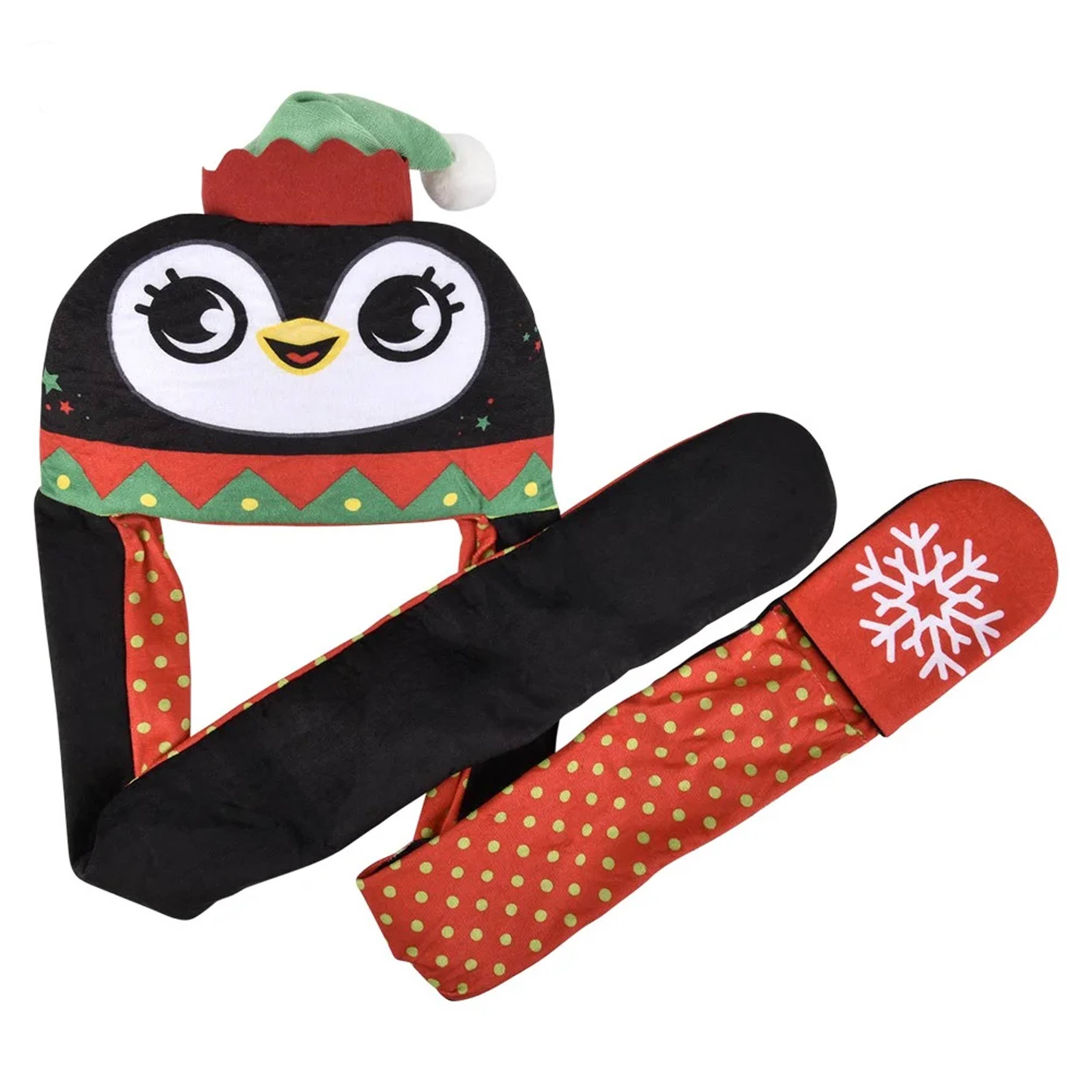 HALLEE - Wholesale Scarf - Women's - Light Up Christmas Plush Scarf Hat - Assorted5