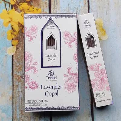 LAVENDER COPAL Triskel Premium Incense Sticks joss cones for wholesale by Ritual Scent