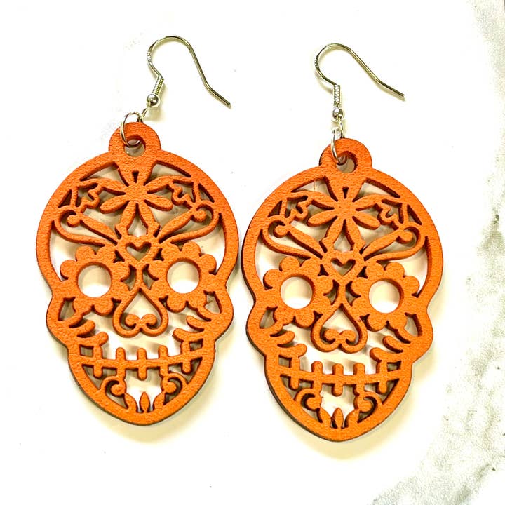Stardust & Serendipity - Wholesale Dangle Earrings - Dia de los Muertos Sugar Skull Earrings