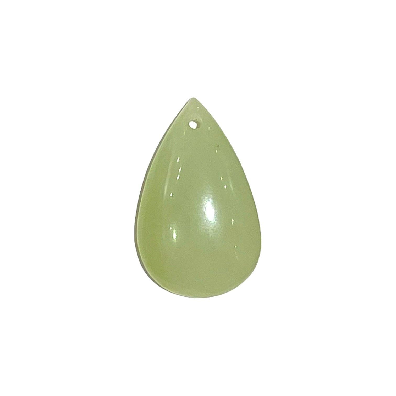Foliesbijoux - Wholesale Individual Charm/Pendant - Chinese jade pendant in the shape of a flat drop pierced in the front0