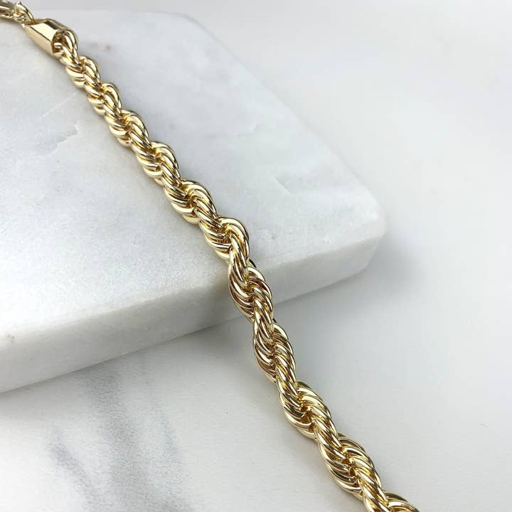 DIJU Jewelry - Wholesale Link & Chain Necklace - 18k Gold Filled 7mm Thickness Rope Link Chain Chokers Wholes4