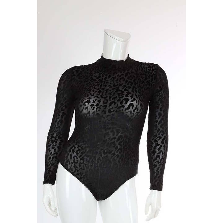 Plus Size Sexig Burn Out Bodysuit Dam Topp för wholesale av SEXY STAR DESIGN INC