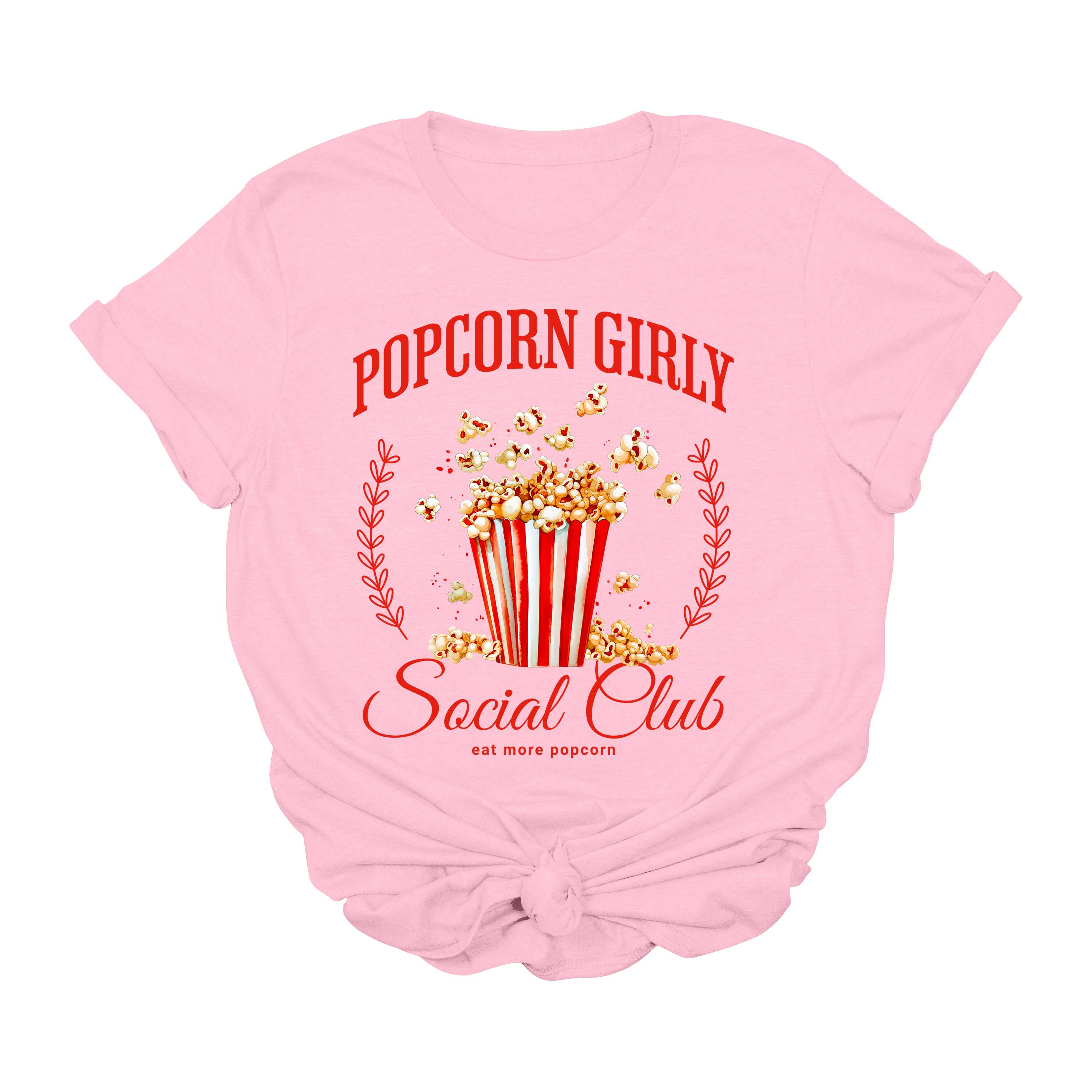 House of Savvy - Wholesale T-shirt (graphic) – women's - Popcorn Girly Graphic T-Shirt | Movie Night Social Club Tee | Cute Snack Lover Shirt | Retro Cinema Graphic Tee for Women | Funny Popcorn Aesthetic T-Shirt | Cozy Film Night Gift Shirt3