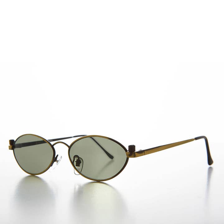 Occhiali da sole Steampunk ovali industriali con montatura in metallo anni '90 - Erin 1 per la vendita all'ingrosso da parte di SUNGLASS MUSEUM