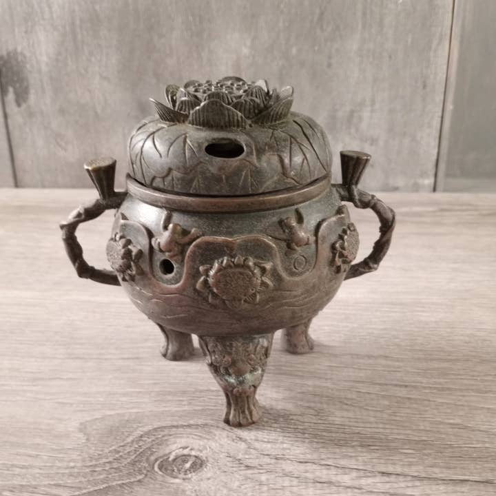 Brûleur d'encens en métal pour cône et bâton – Boutiques spirituelles pour la vente par Keystone Crystals