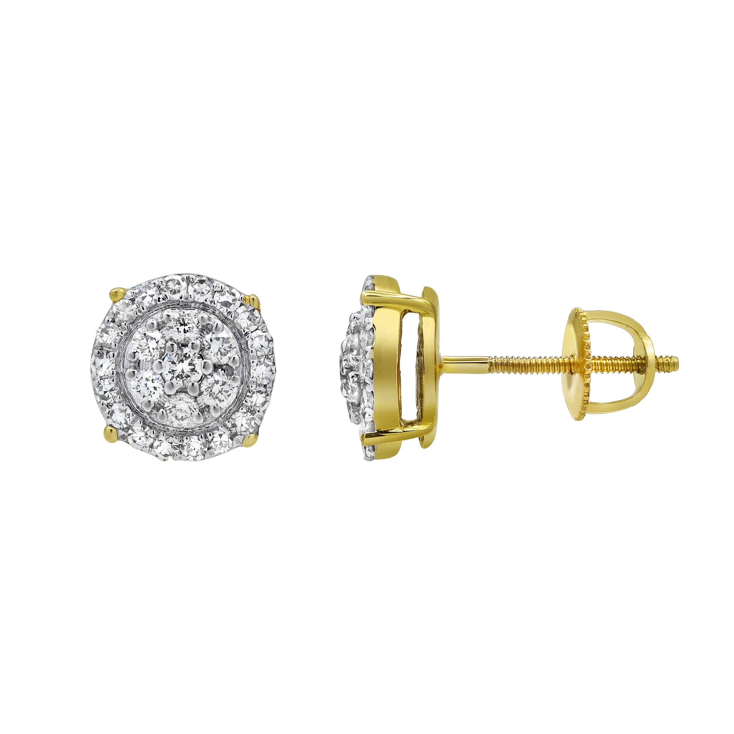 LuvMyJewelry (LMJ) - Vente Clous d'oreille - Boucles d'oreilles en or jaune 14K avec diamants Radiant Helios 0,5 ct. tw.2