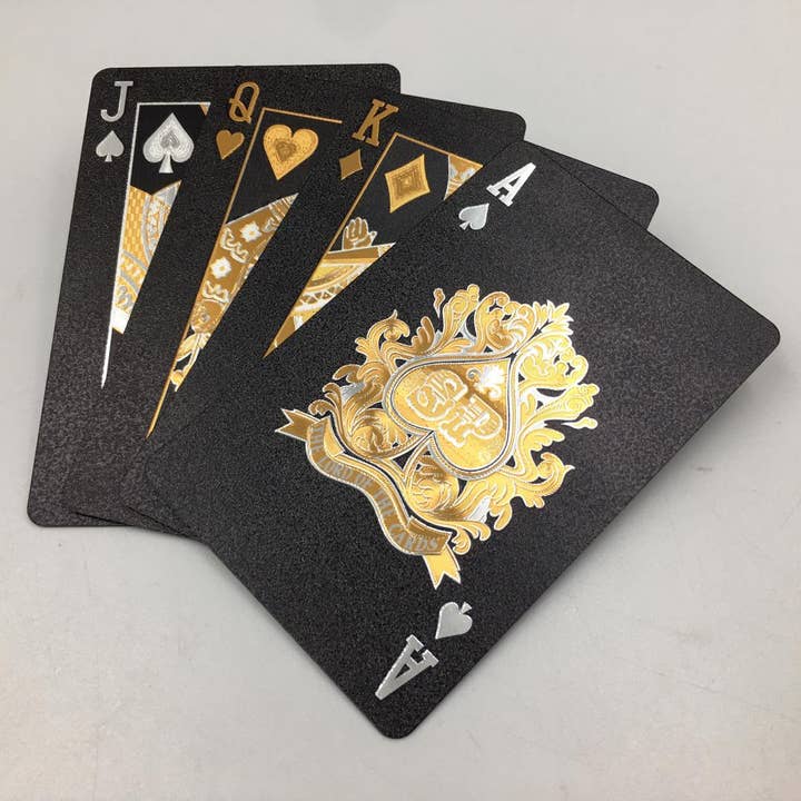 Dal Rossi Italy - Wholesale Playing Cards - Luxury Black Playing Cards with Gold & Silver Plating
