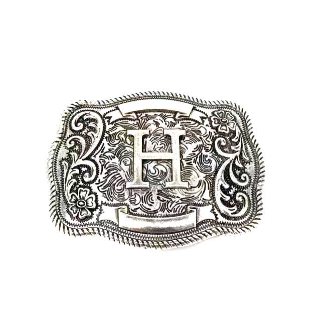 Snowing West - Wholesale Belt buckle – Unisex - Western Filigree Initial Belt Buckle5